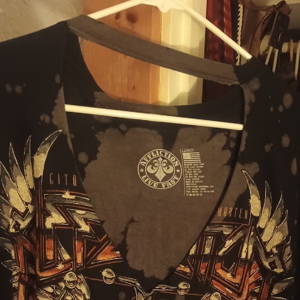 Affliction Black and Gray Short Sleeve Tee - Picture 2 of 6